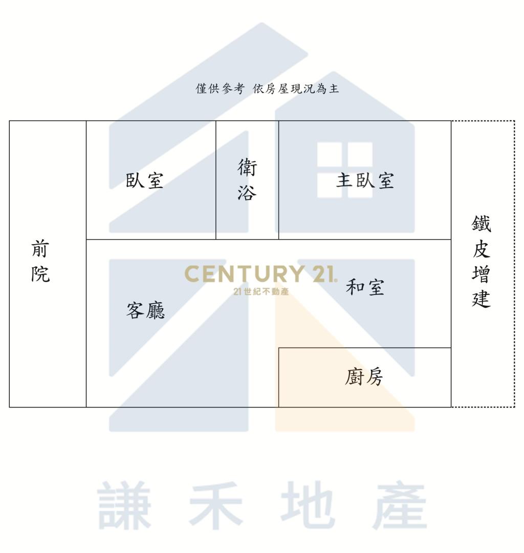 薪家坡一樓三房有增建後面鐵皮屋