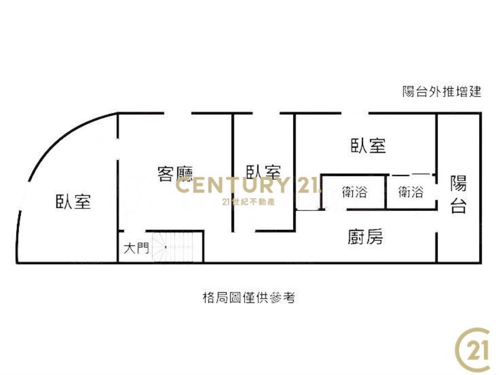 力行邊間採光公寓2樓3房