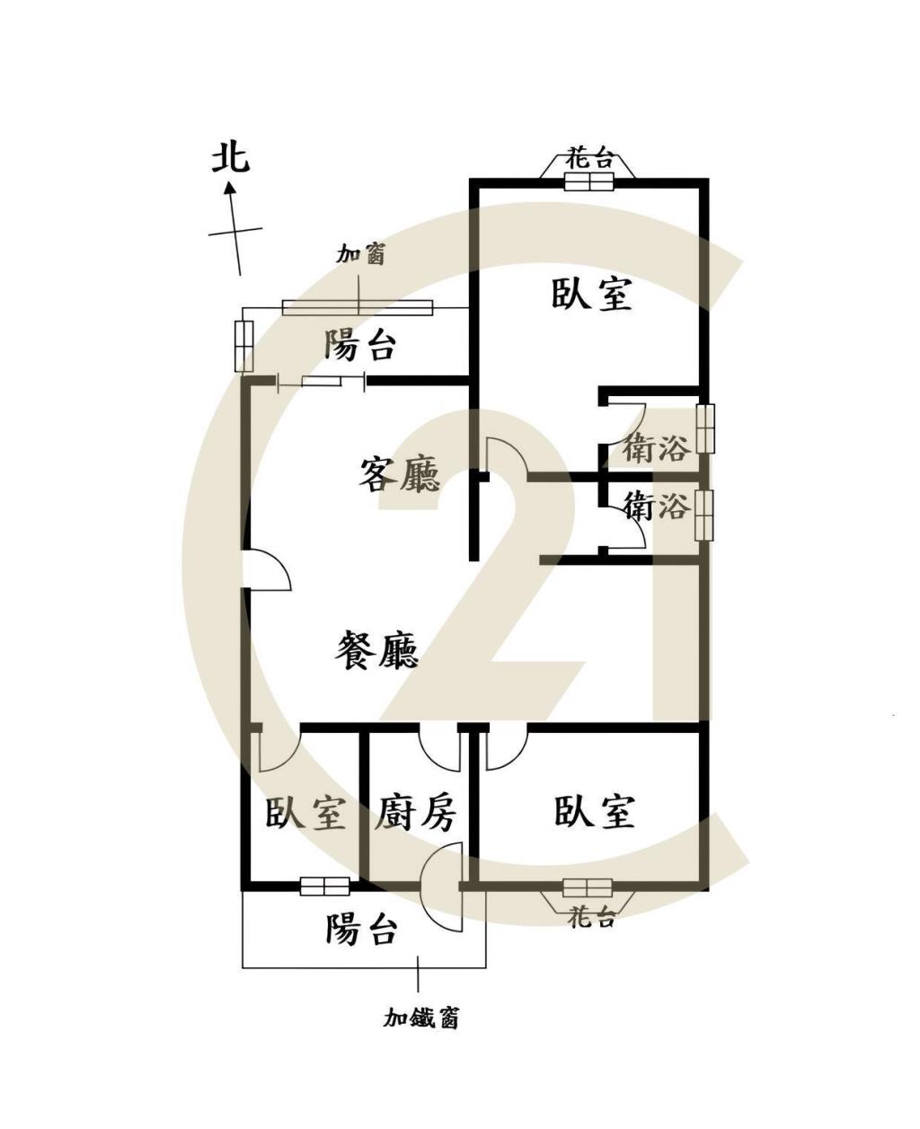 中科藍線高樓3+1房