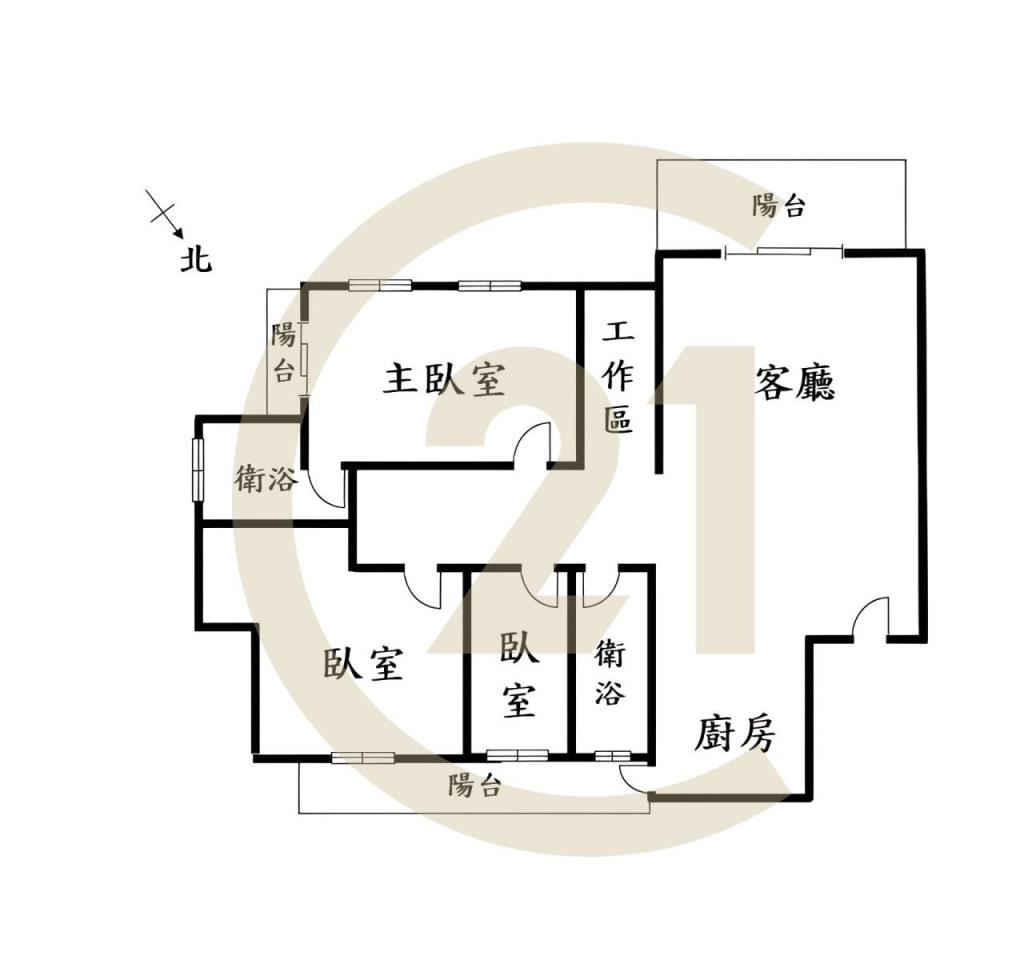 烏日輕屋齡頂樓3+1房視野戶