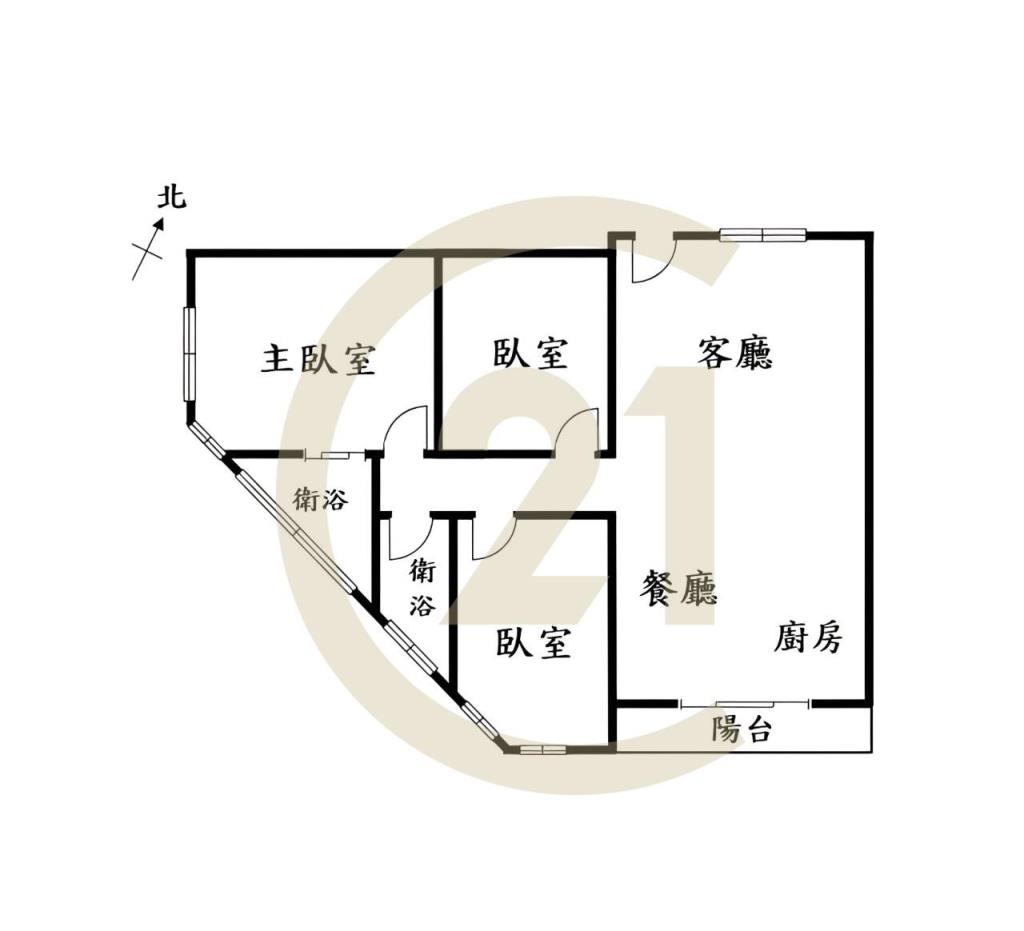 忠孝商圈邊間採光大三房+平車