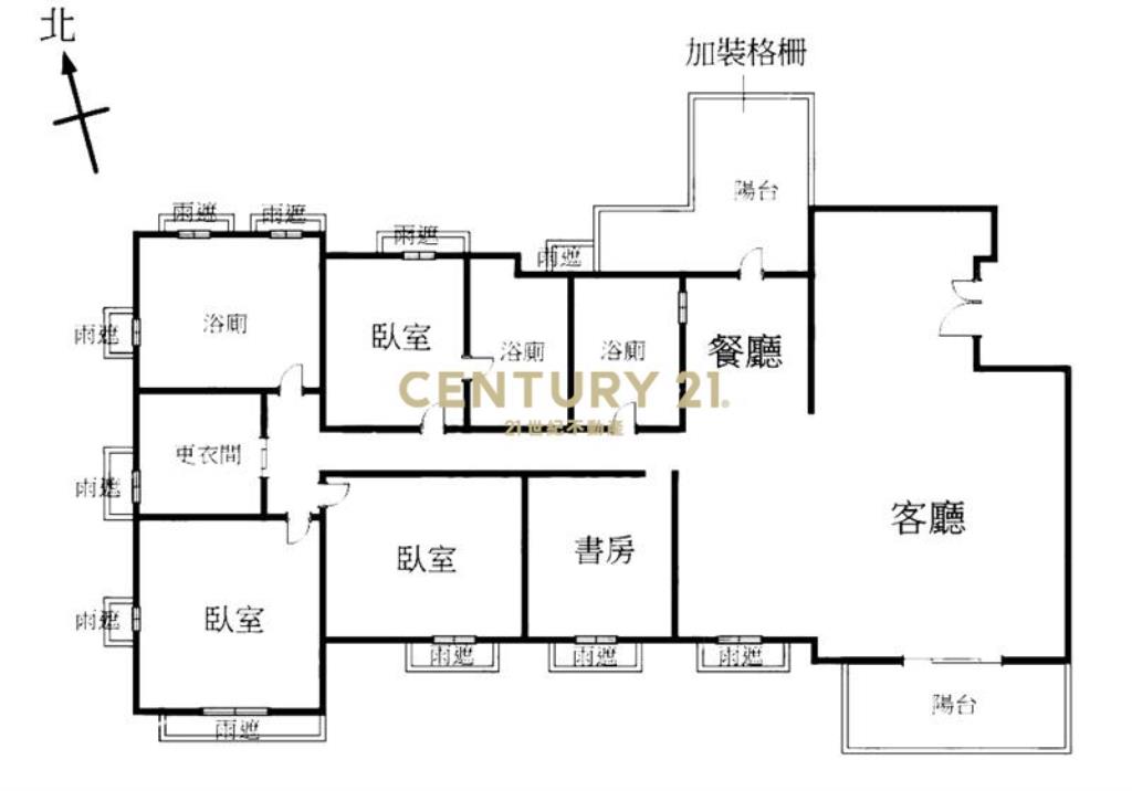 聯聚方庭朝南大四房三平車