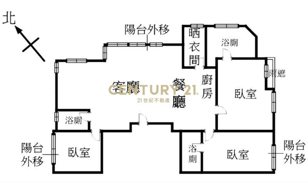 國美晴空大3房雙主臥雙平車