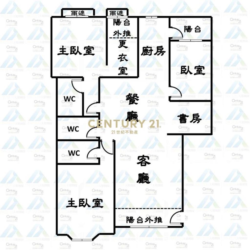 世紀風華超大3+1房3衛雙平車 