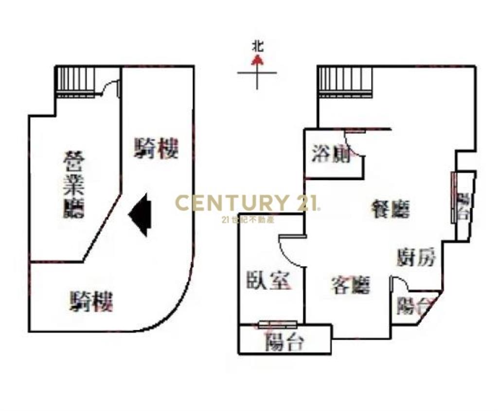 正三角窗臨路店面